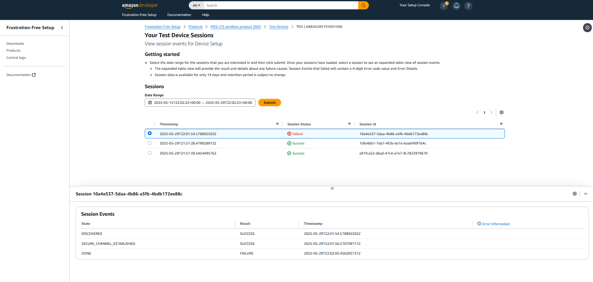 Frustration-Free Setup Console screenshot